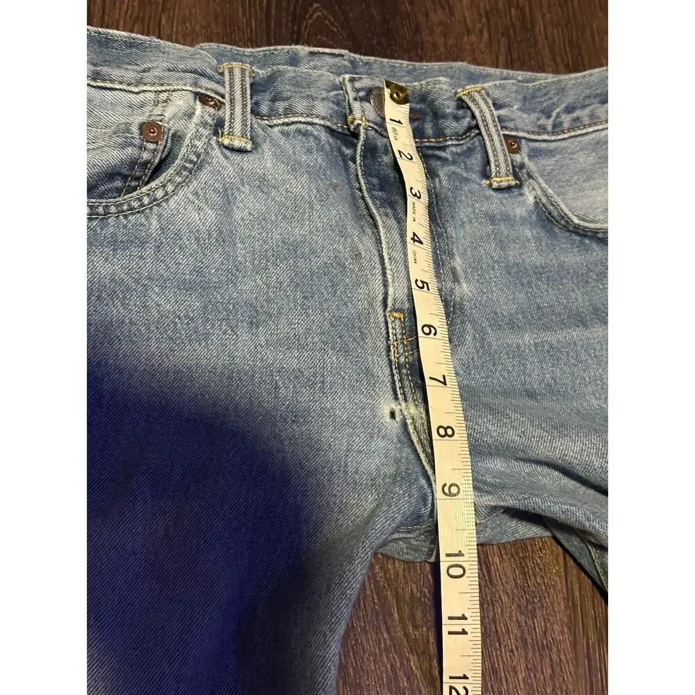 Levi's White Oak Cone Denim Selvedge Blue Jeans Distressed Size 30x34 Zip Fly